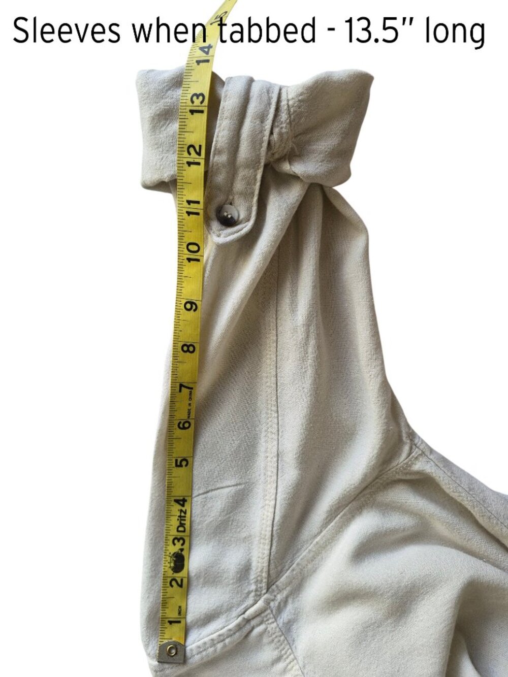 Velvet Heart Off White Long Sleeved Button tabs Linen Shirtdress Size XS - Picture 16 of 16